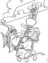 coloriage nemo coince dans un tunnel